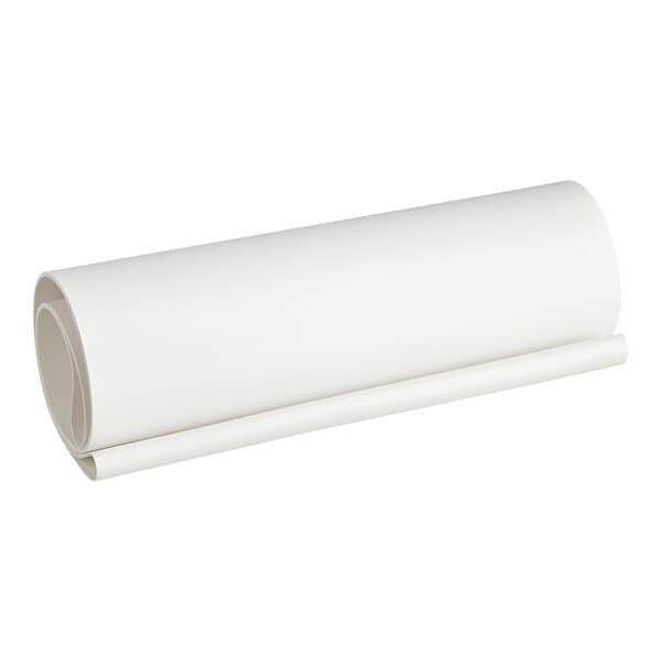 A rolled white conveyor belt designed for use with the Estella DSC67 dough sheeter.