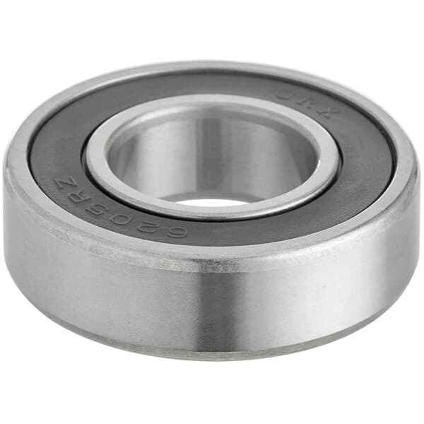 A stainless steel bearing ring for a spiral mixer.