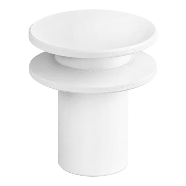 A white replacement fixed shaft for countertop bread slicers.