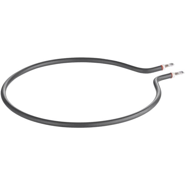 A black cable with metal ends.