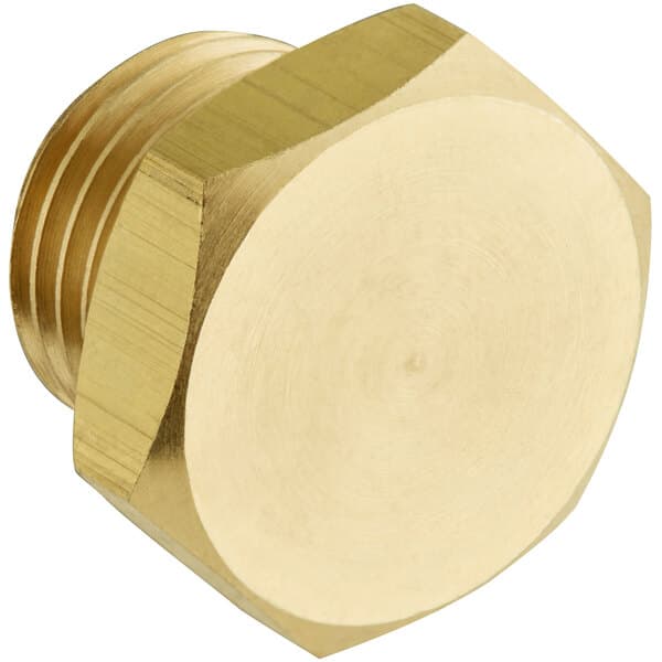 A brass Estella Caffe plug for espresso machines.