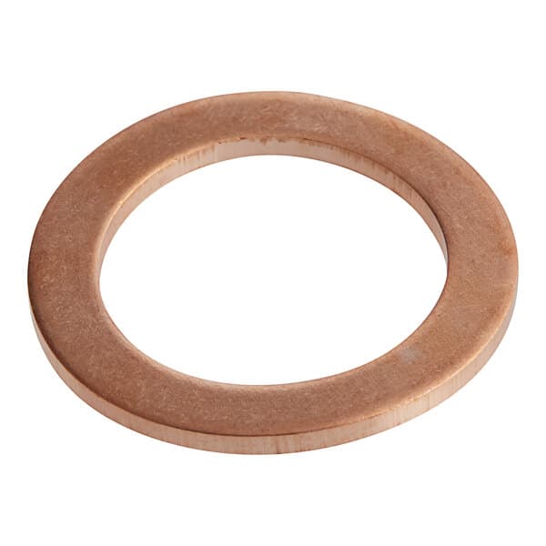 A close-up of a copper gasket.