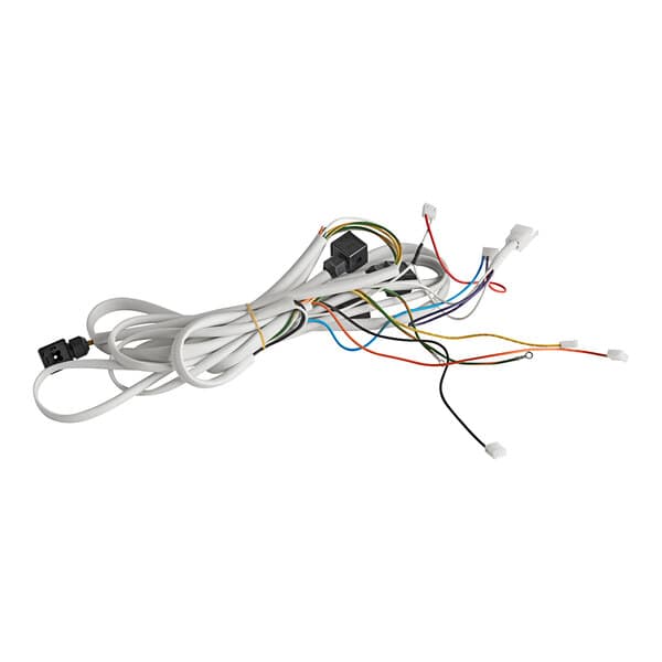 A white wire harness with multiple wires and connectors for an Estella Caffe coffee machine.