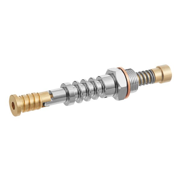 A brass and gold metal water steam tap for Estella Caffe coffee machines.