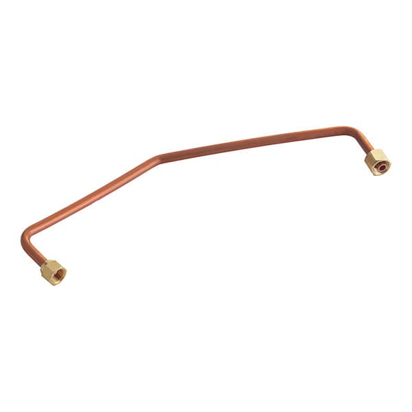 A long copper pipe with brass fittings.