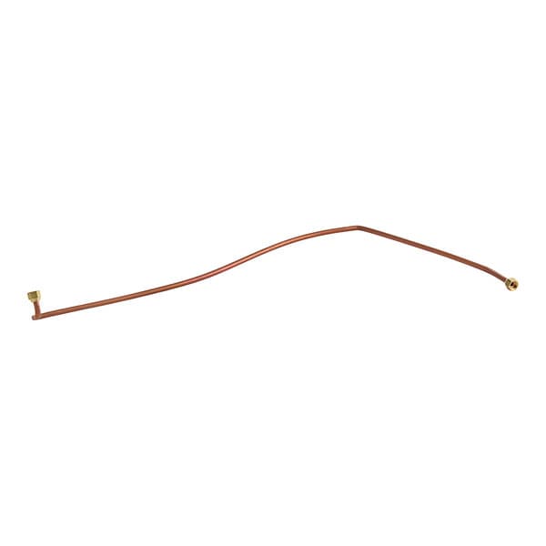 A long copper steam pipe with a thin, straight end.