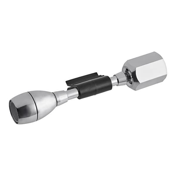 A close-up of a chrome and black metal hot water tubing kit for Estella Caffe coffee machines.