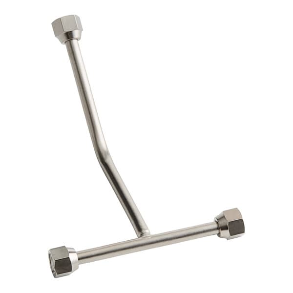 A silver metal Estella Caffe hot tube with a hexagon head.