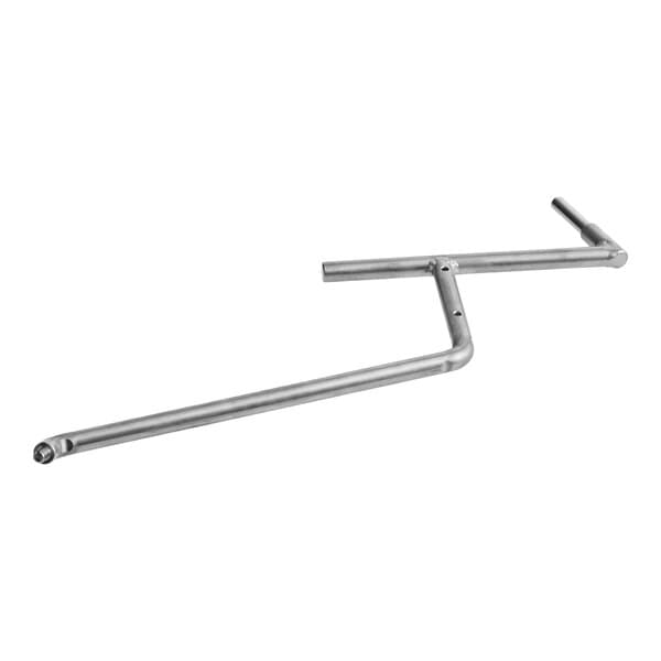 A metal pipe with a long handle and a hole in the end, used as a lever.