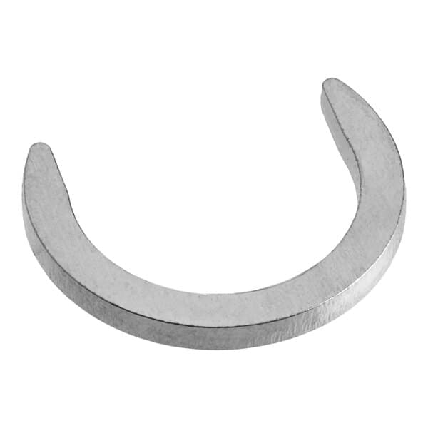 A silver metal horseshoe-shaped clip with a curved edge.