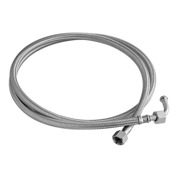A stainless steel inlet tube with a hose connector.