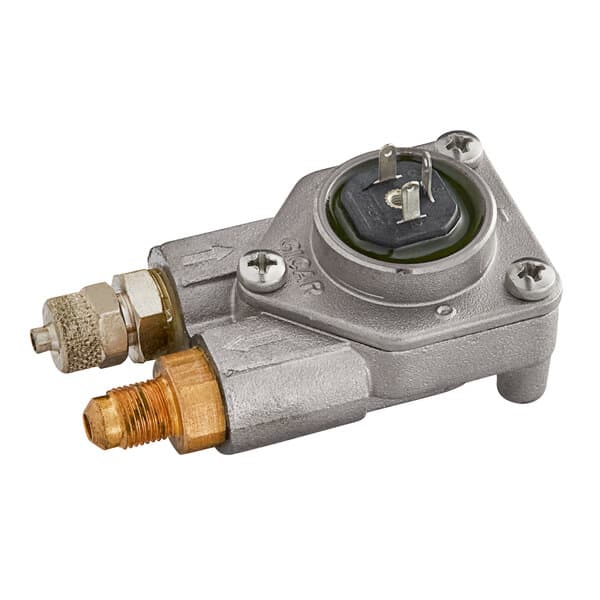 A close-up of a Estella Caffe Flowmeter Assembly with a brass nut.