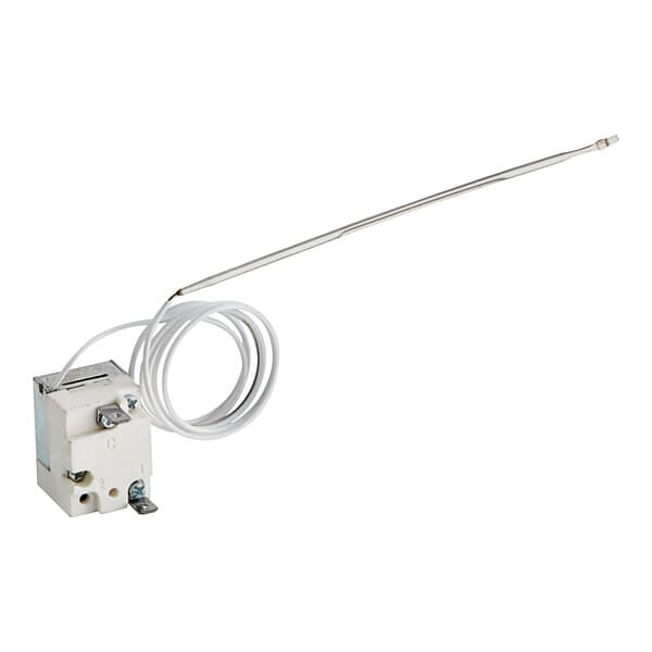 A white Estella Caffe thermostat with a wire attached.