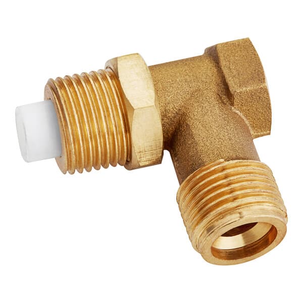 A brass pipe with a white plastic tube on the end.