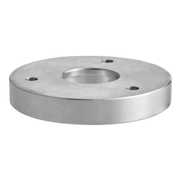 A close-up of Estella mouth centering flange, a round metal cylinder with holes in it.