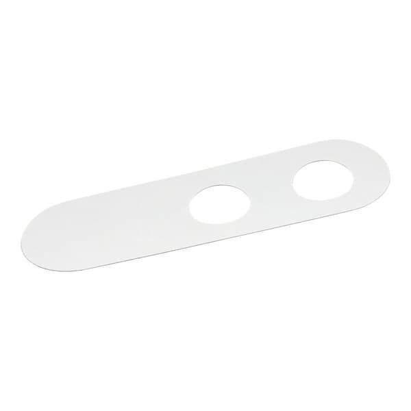 A white rectangular silicone cap with two holes.