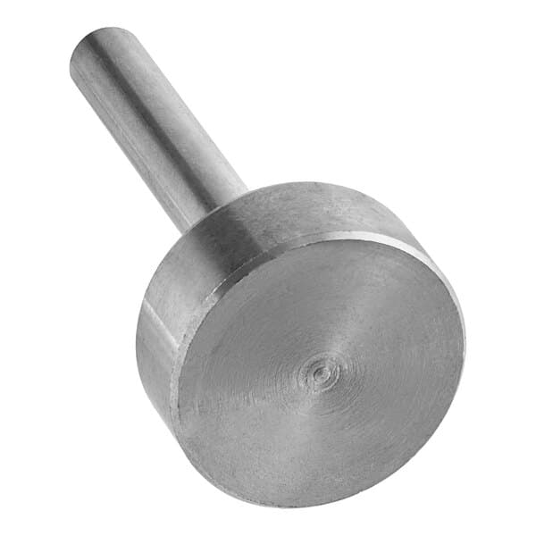 A metal cylinder with a stainless steel knob on one end.