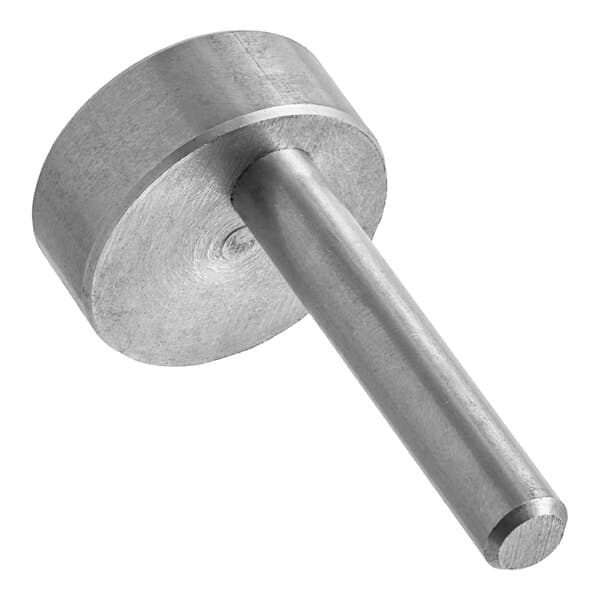 A stainless steel off center shaft for a cheese grater with a long handle.