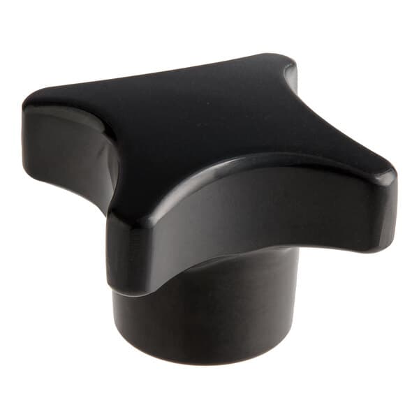 A black plastic knob with a star shape on it.