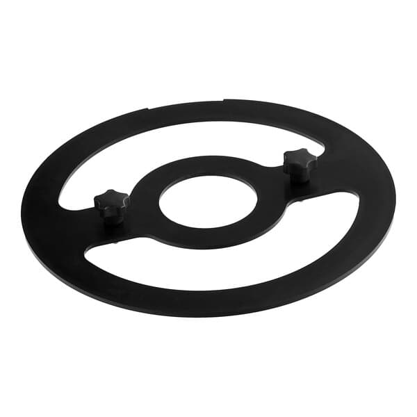 A black metal blade removal tool for an Estella SLM12 meat slicer with two holes.