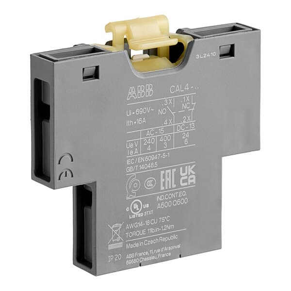 A grey electrical device with white text for Estella 348LF1051015 Contactor for CG4 and CG2.