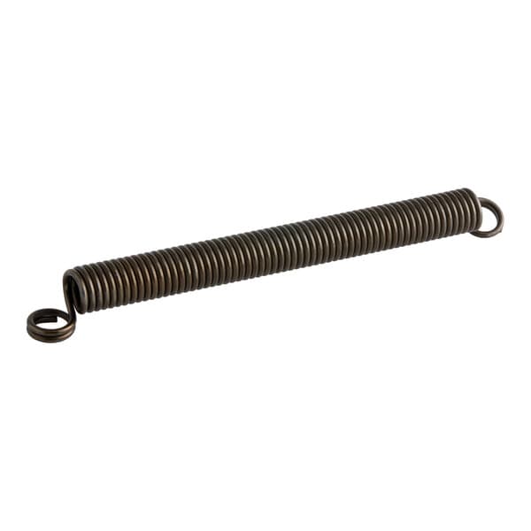 A metal extension spring with double hooks on each end.