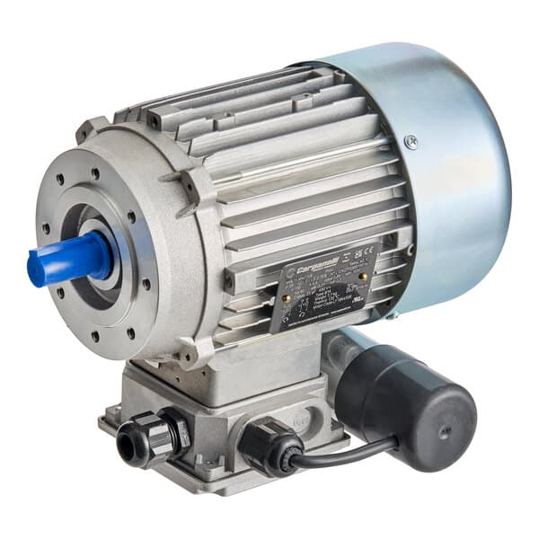 An industrial electric motor with a metal housing and attached wiring, designed for use with the Estella PEM4.