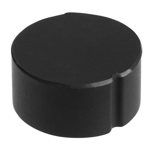 A black circular O-ring with a curved edge on a white background.