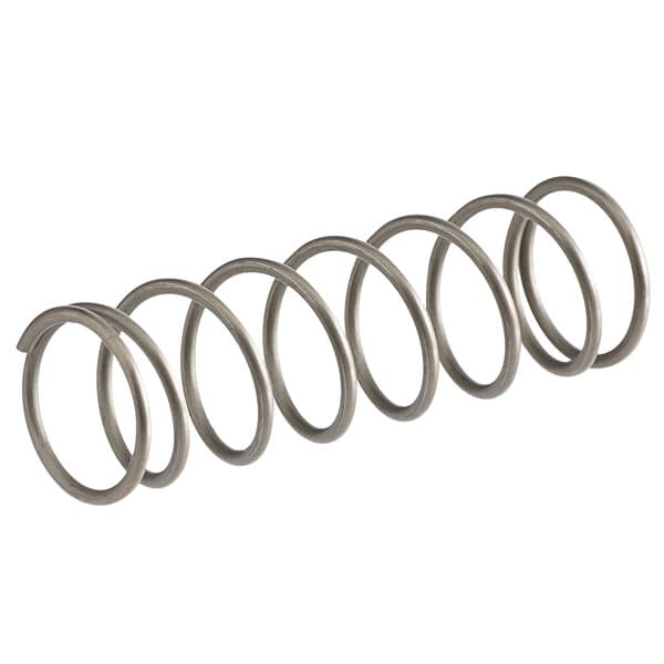 A close-up of a metal spring for an Estella Caffe espresso grinder on a white background.