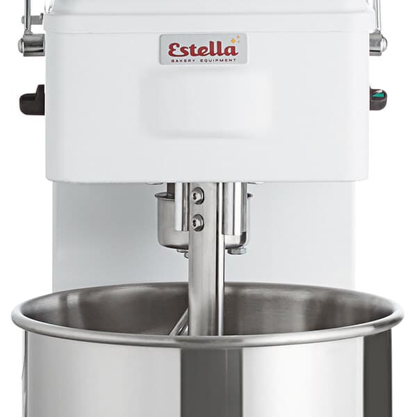 A white Estella pole attached to a spiral mixer.