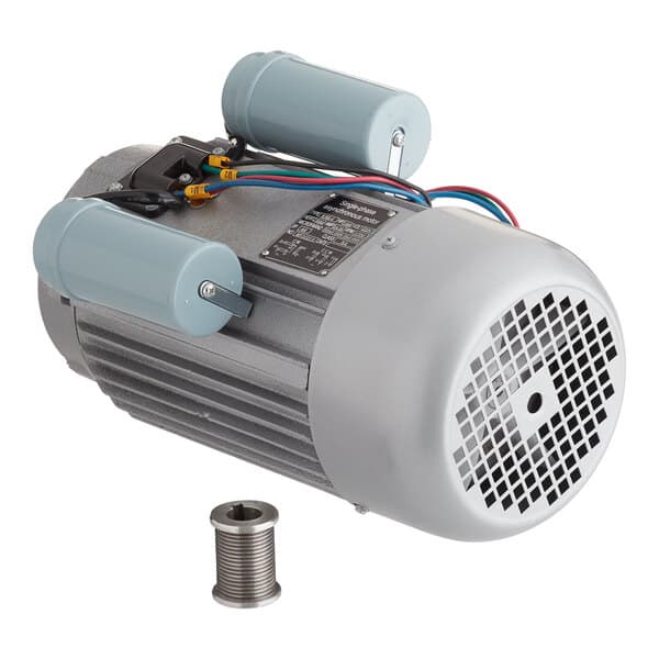 A grey Estella electric motor with wires and a screw.