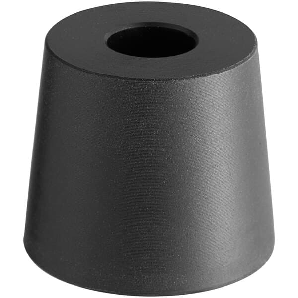 A black rubber bumper with a hole for Estella dough presses.