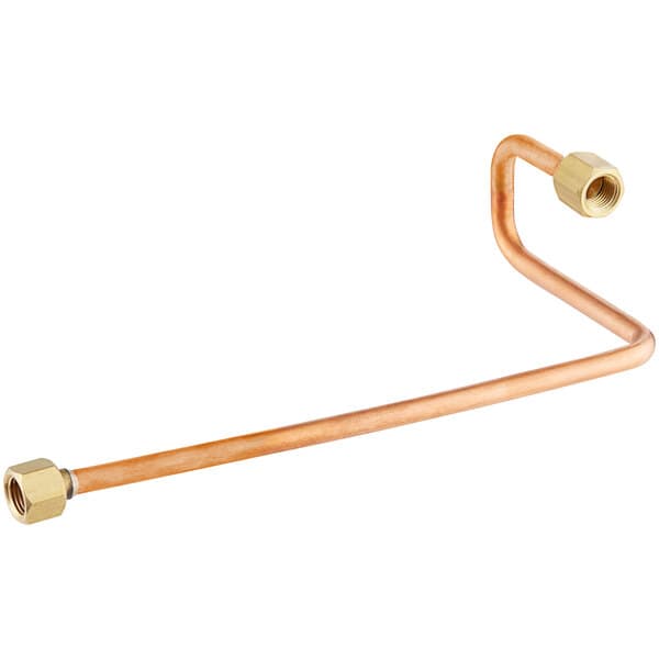 A copper tube with a brass nut.