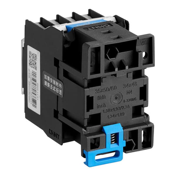 A black and blue Estella AC contactor with a blue connector.