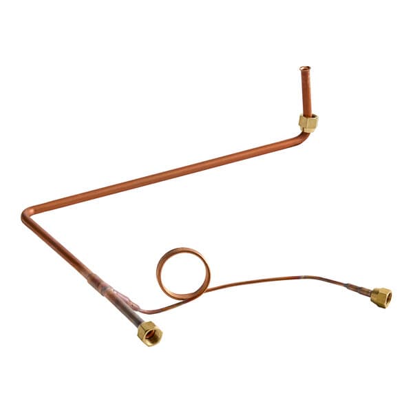 A copper pipe with a spiral.