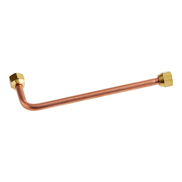 A close-up of a copper pipe with a hexagon shaped end on an Estella Caffe C-Drain group.