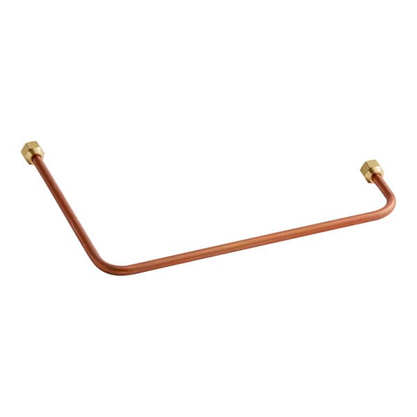 A copper Estella Caffe T-Drain group pipe with brass fittings.