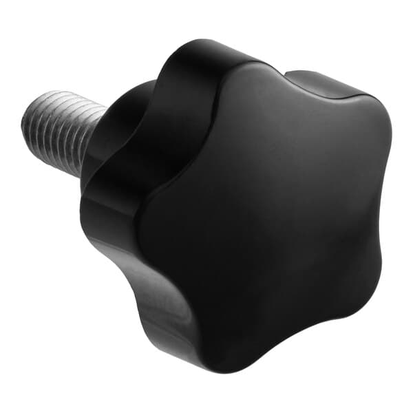 A small black 5-star handle with a threaded metal bolt, designed for bread slicers.